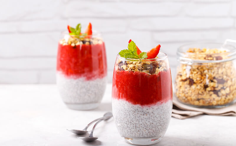 pudding au chia et aux fruits