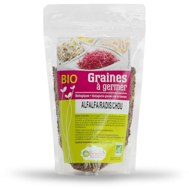 Graines germées Alfalfa Radis Chou Rouge Bio