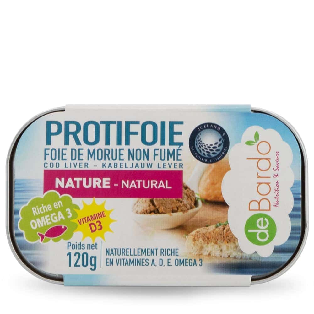 Foie de Morue Nature Non Fumé 120g - Protifoie - Debardo